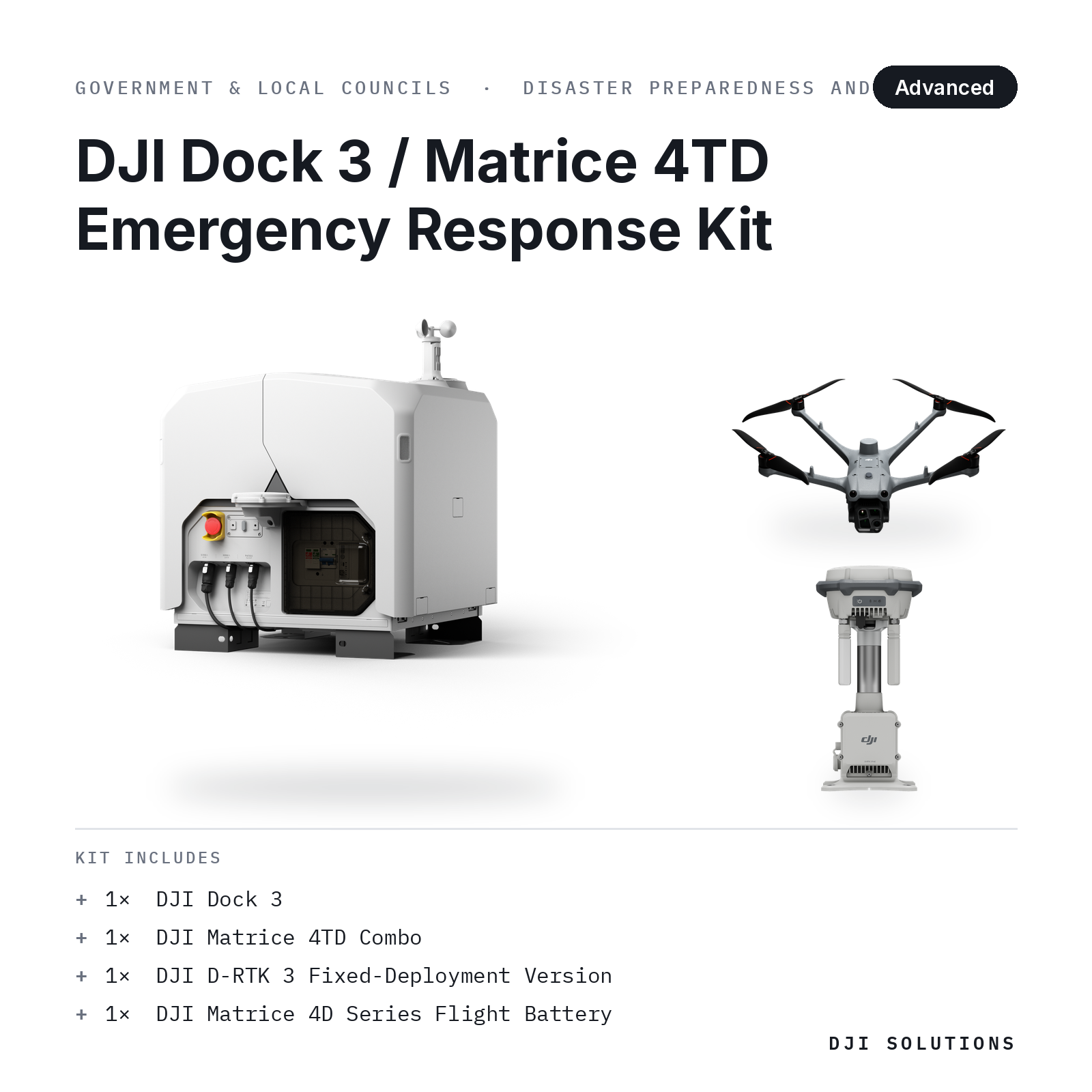 DJI Dock 3 / Matrice 4TD Emergency Response Kit — kit contents graphic
